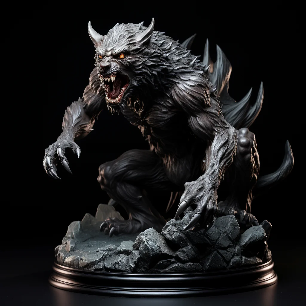 Custom Resin Crafts Wolf Figure for Halloween Statue Handmade Decorations Figurines Holiday Decors