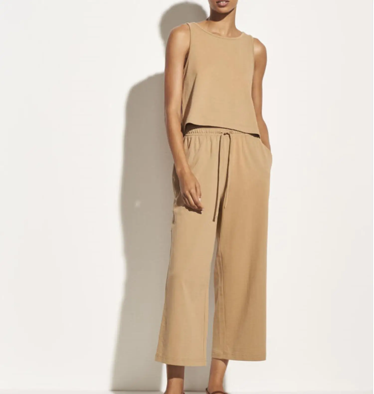 wholesale women cropped wide leg jogger custom yoga sport pants