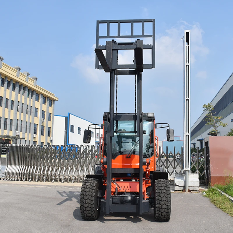 Chinese Brand Small Off-Road Forklift Dhort Light Diesel Forklift Off-Road Sales