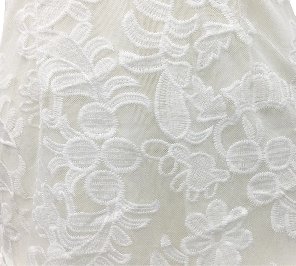 Hot Item Women Ruffled Long Sleeves Elegant Embroidery Mesh Chiffon Sexy Mini Dress For Autumn