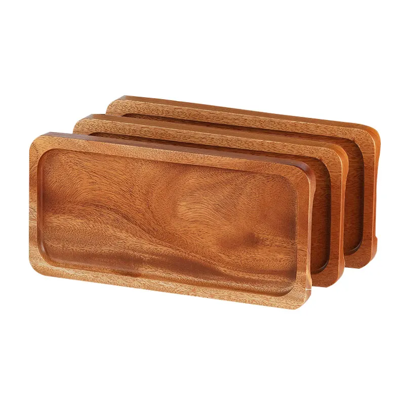 TAOTAOJU Household Products Rectangular Wood Tray Rectangle Multifunctional Wooden Tableware Dinner Plate wooden tray