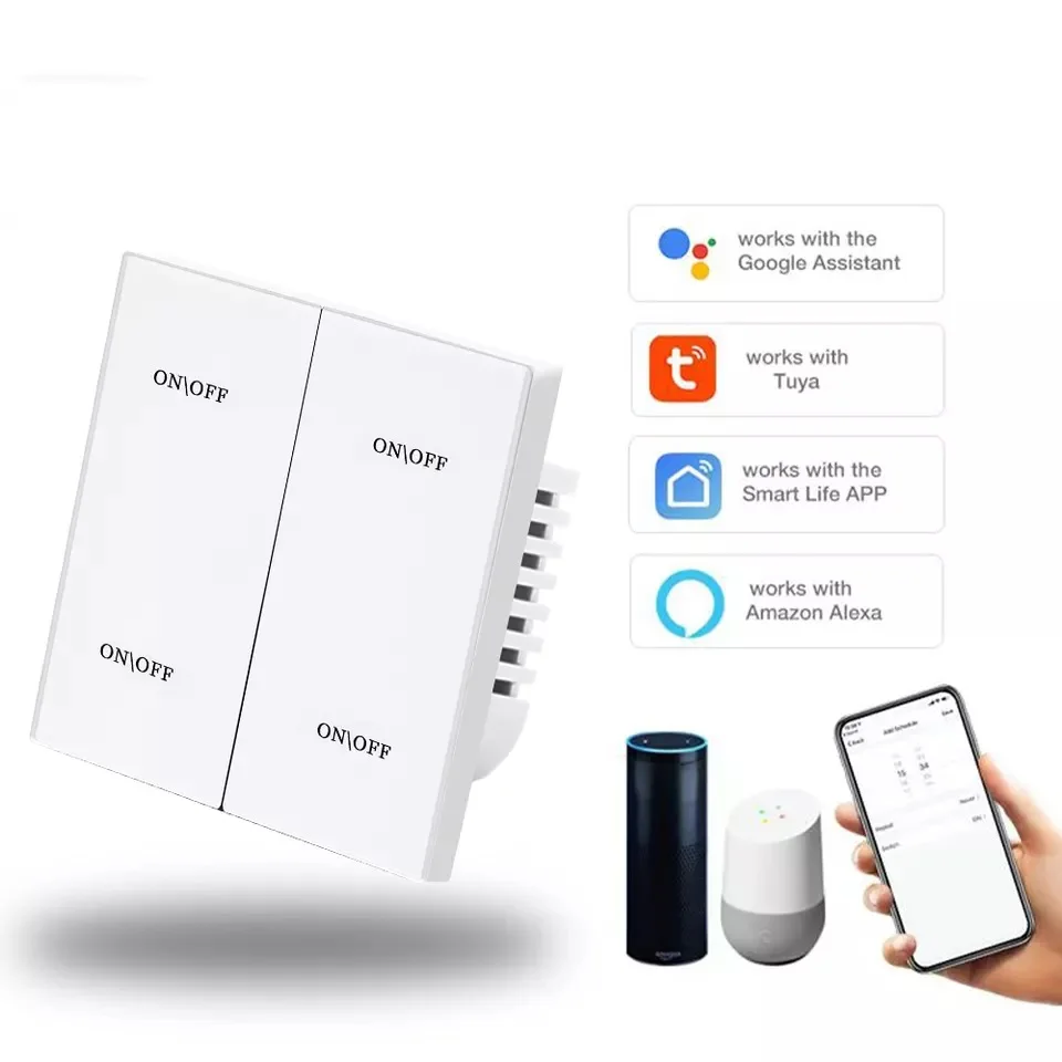 TYSH Smart Magnetic Relay Light Touch Screen Wifi Controlled Electrical Switch Zigbee Wireless Remote Control switch