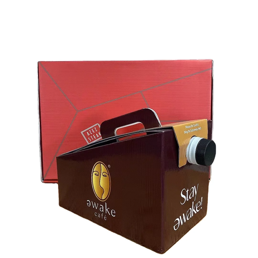 custom Logo print 1L 2L 3L 5L 10L disposable coffee drink wine BIB bag in box dispenser coffee to go Take-Out aseptic bag in box