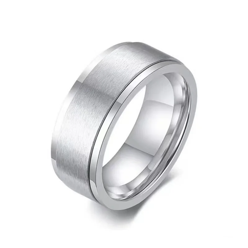 Stainless Steel Unique 360-Degree Rotation Ring Fashionable Trendy Zircon Jewelry for Men and Women for Party and Gift
