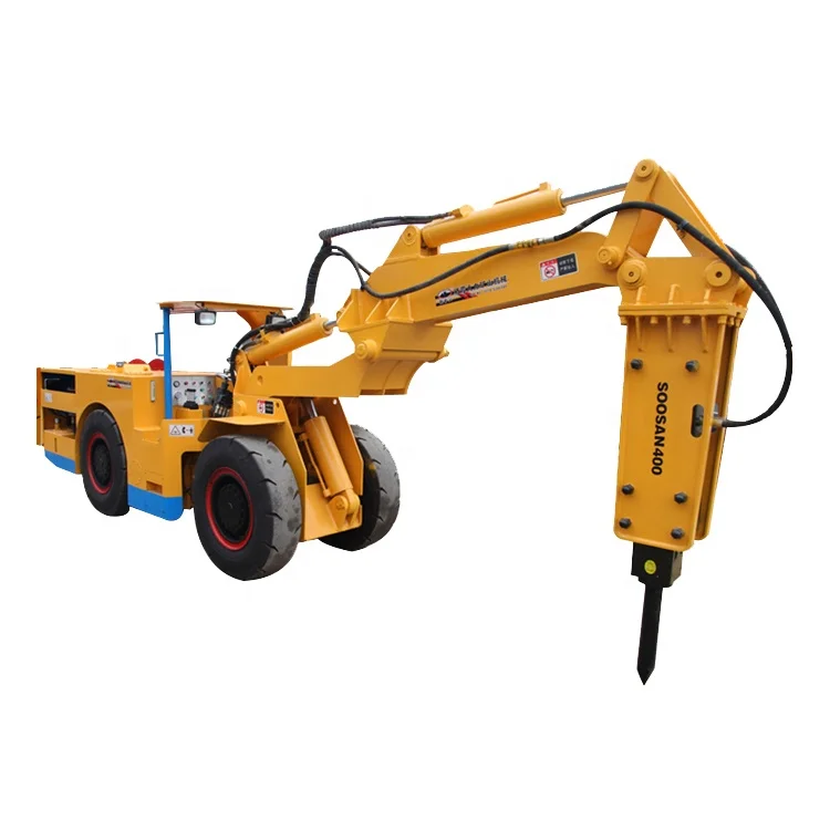 Electric motor underground tunnel mobile stone crusher equipped with Korean hydraulic breaking hammer