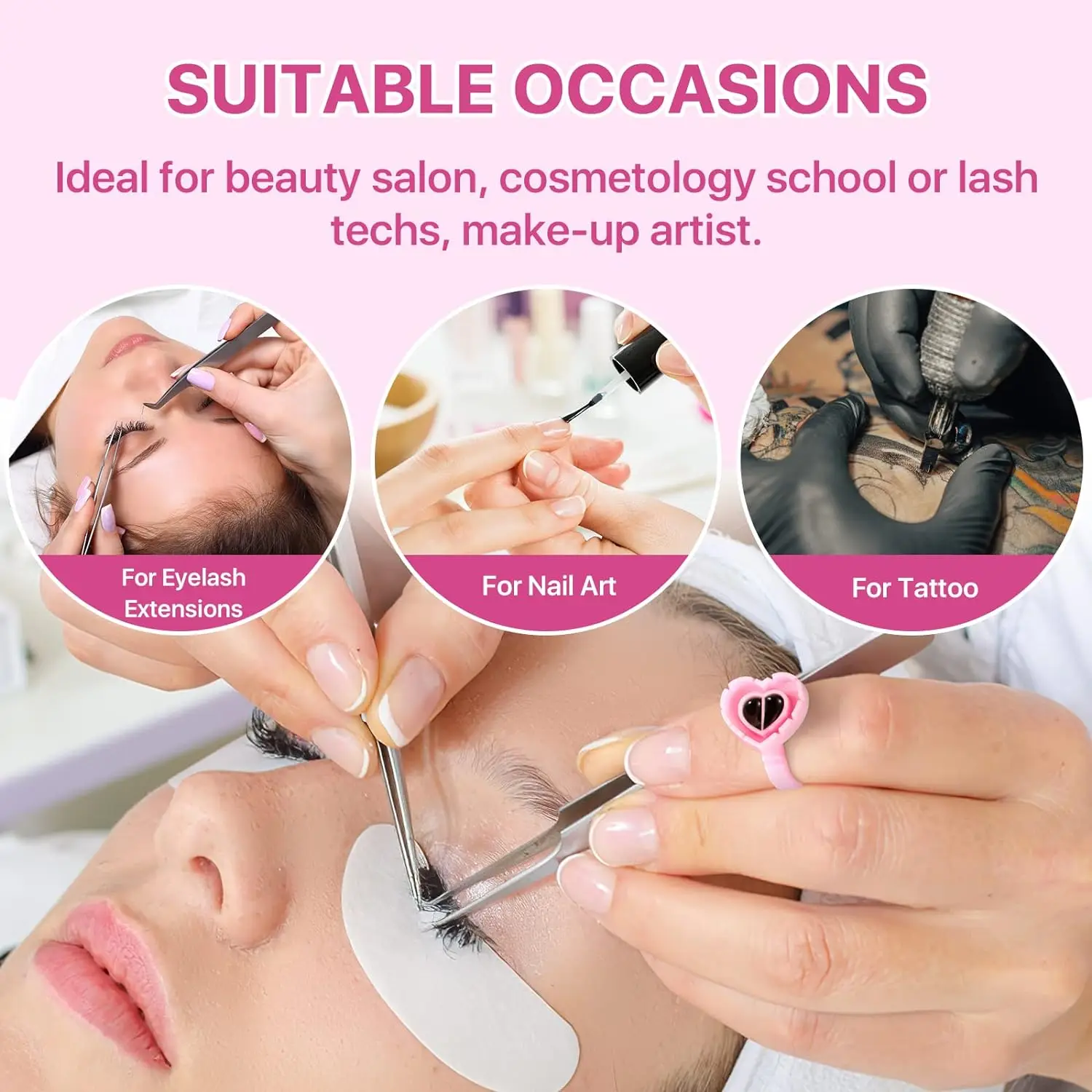 Wholesale Cheap White Plastic Glue Ring Various Size And Styles Lash Glue Ring Custom Package Glue Ring For Eyelash Extension