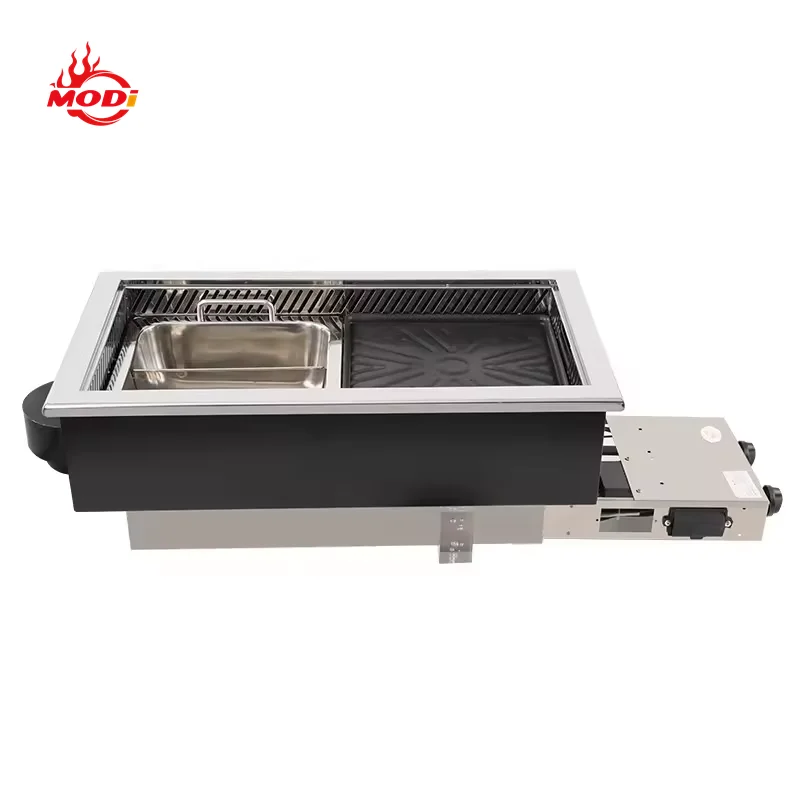 Modi New Chinese Style Korean Restaurant Butane Gas Bbq Pan Grill Barbecue Equipment And Hot Pot For Sale