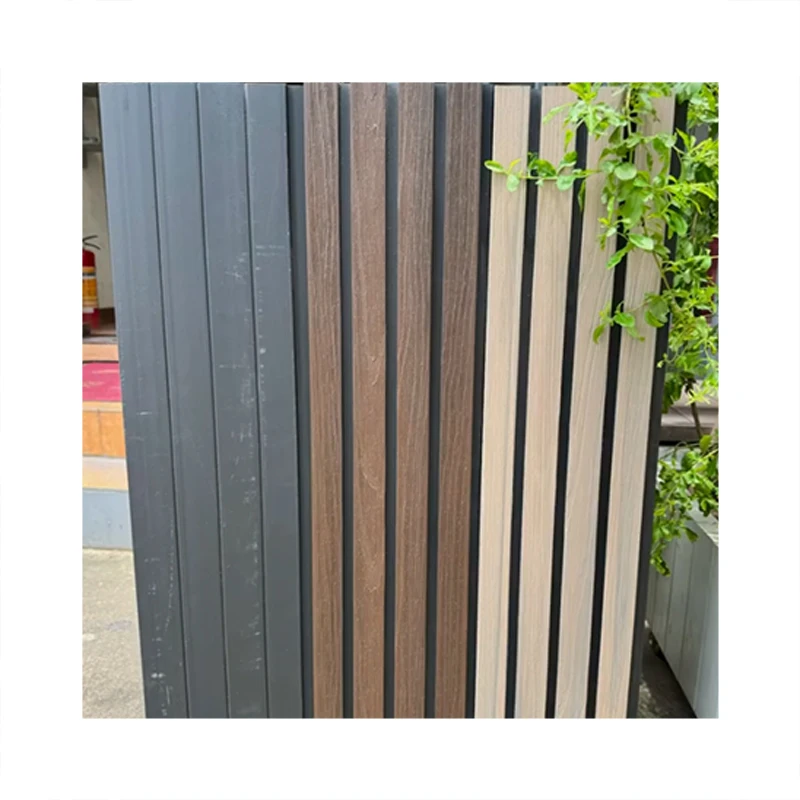 Wooden Grain Lamin Waterproof WPC Wall Panel Decoration Outdoor WPC Clad WPC Fluted Wall Panels