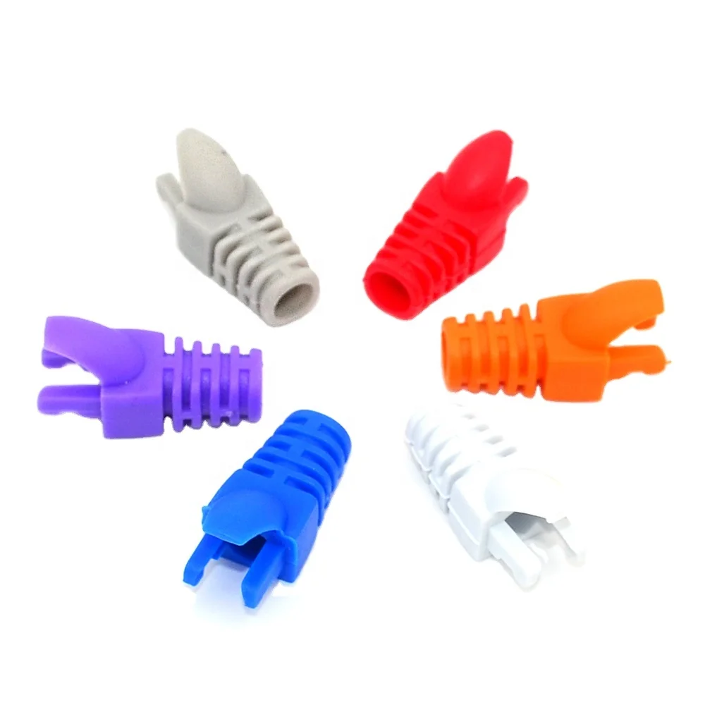 Ethernet PVC Rubber Colorful RJ45 Connector cover Cable RJ45 Modular Plug Strain Relief Boots For Cat5e Cat6