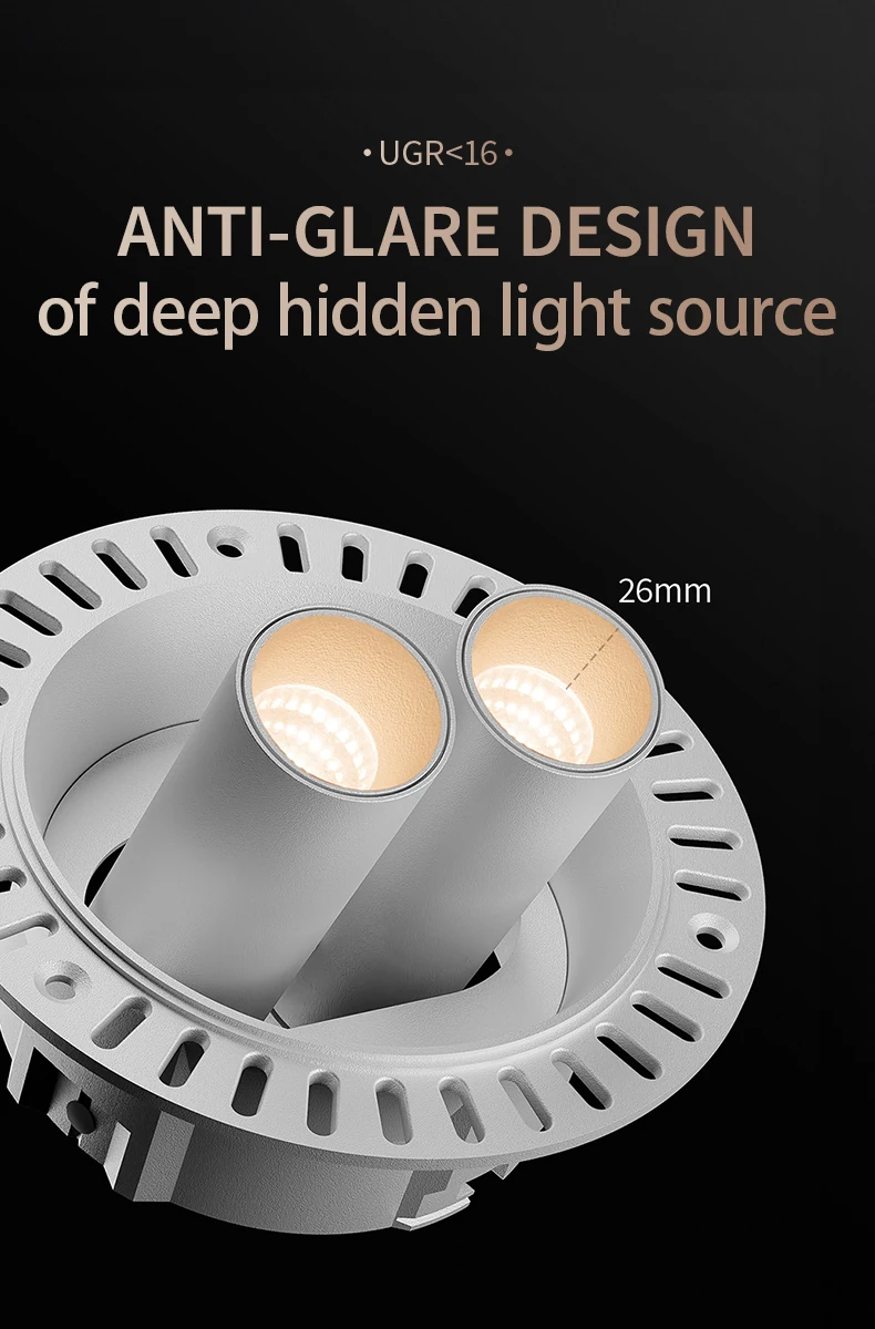 Aisilan Modern Interior RA 97  Spot  Adjustable Dali 0-10v Triac Dimmable Led Recessed Downlights