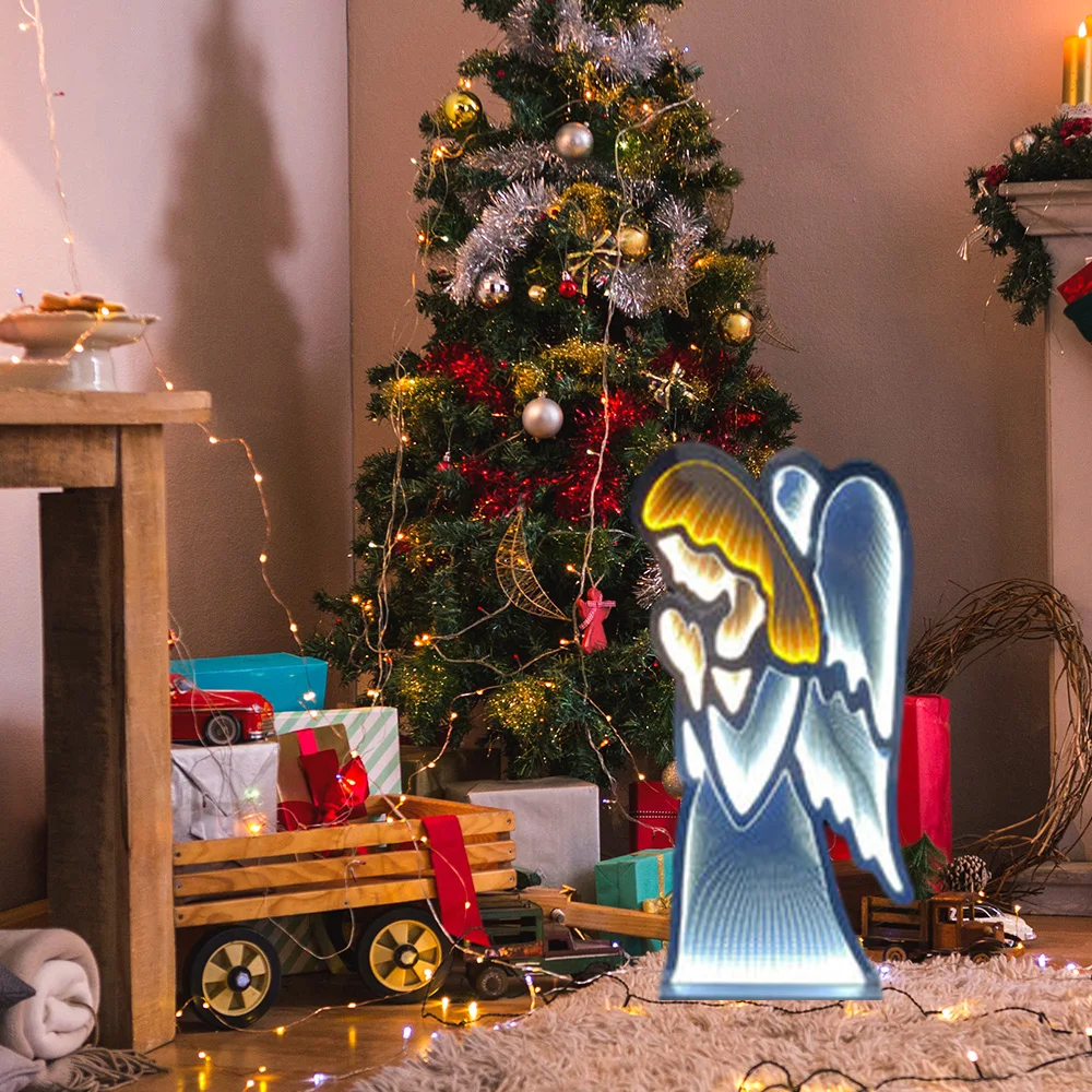 Magic Mirror Customized Led Neon Wall Decor Infinite Multilayer Mirror 3D Neon Sign Custom