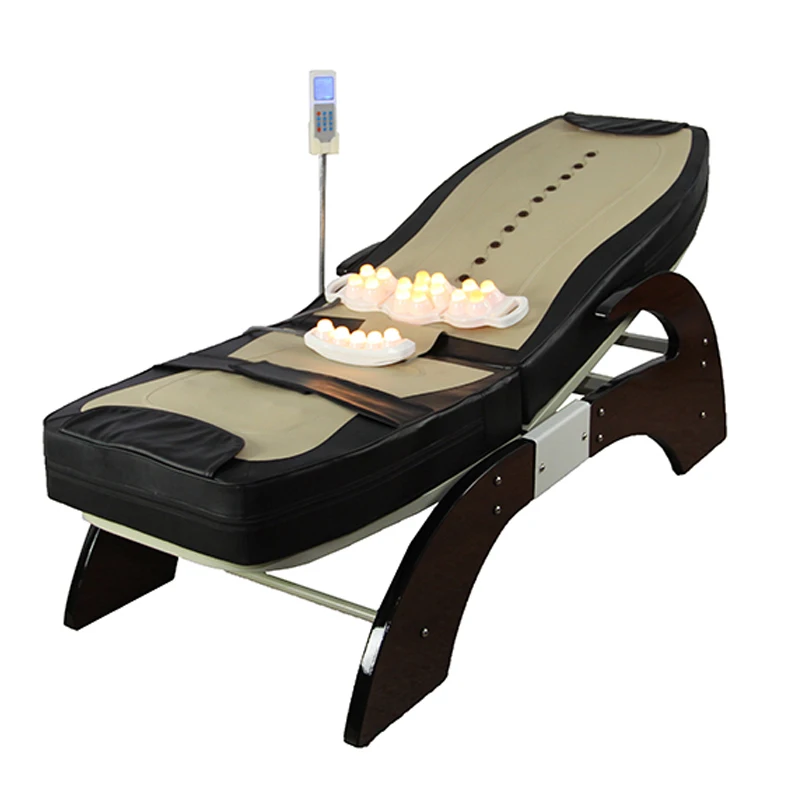 Electric Rolling Thermal Jade Stone Hot Heated Portable Korea Salon Chairs Folding Bed Massage Table