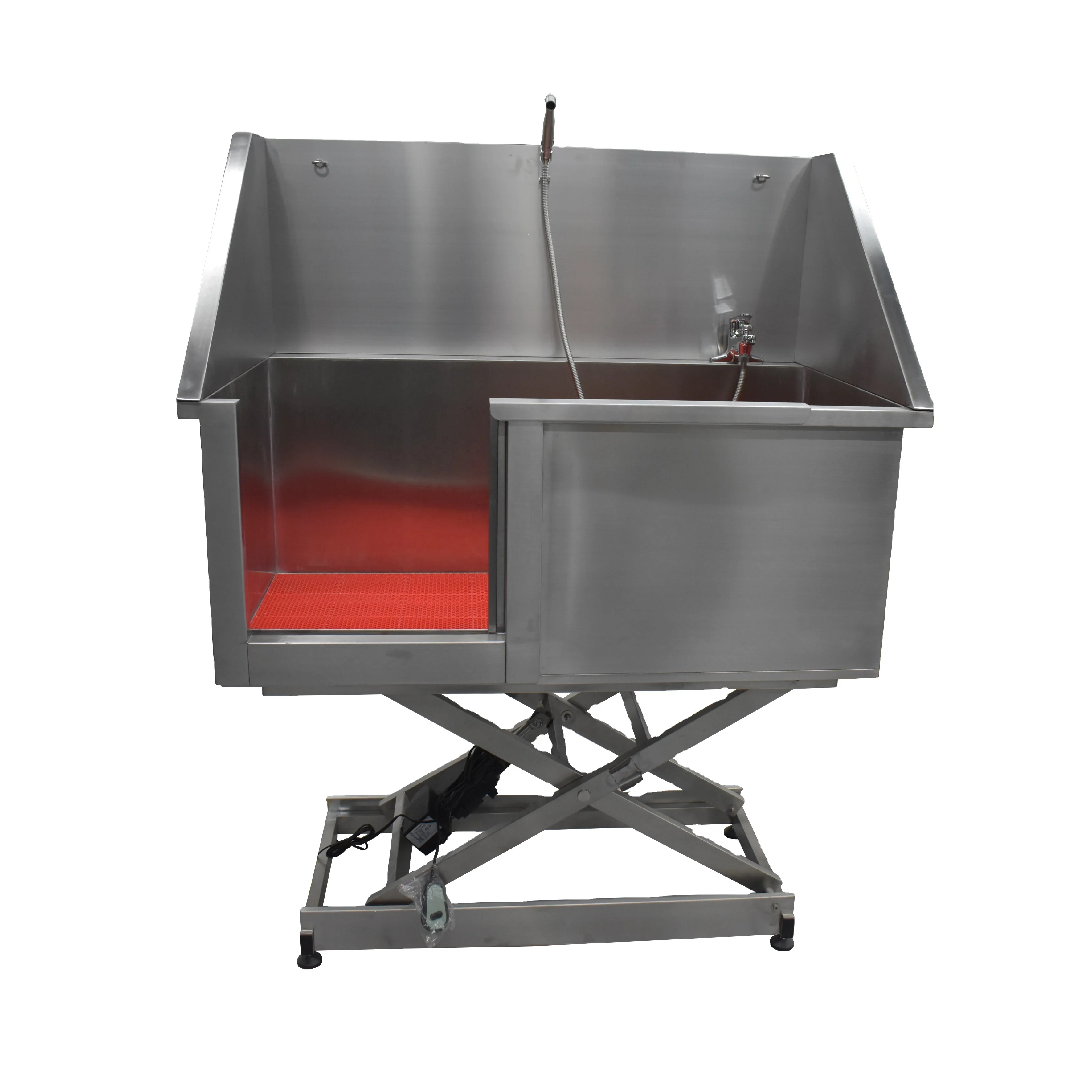 YISHANGHE High Quality Pet Vet Hospital/Clinic Grooming With Door Three-layer Filter Stainless Steel Lift Pet Bathing Sink