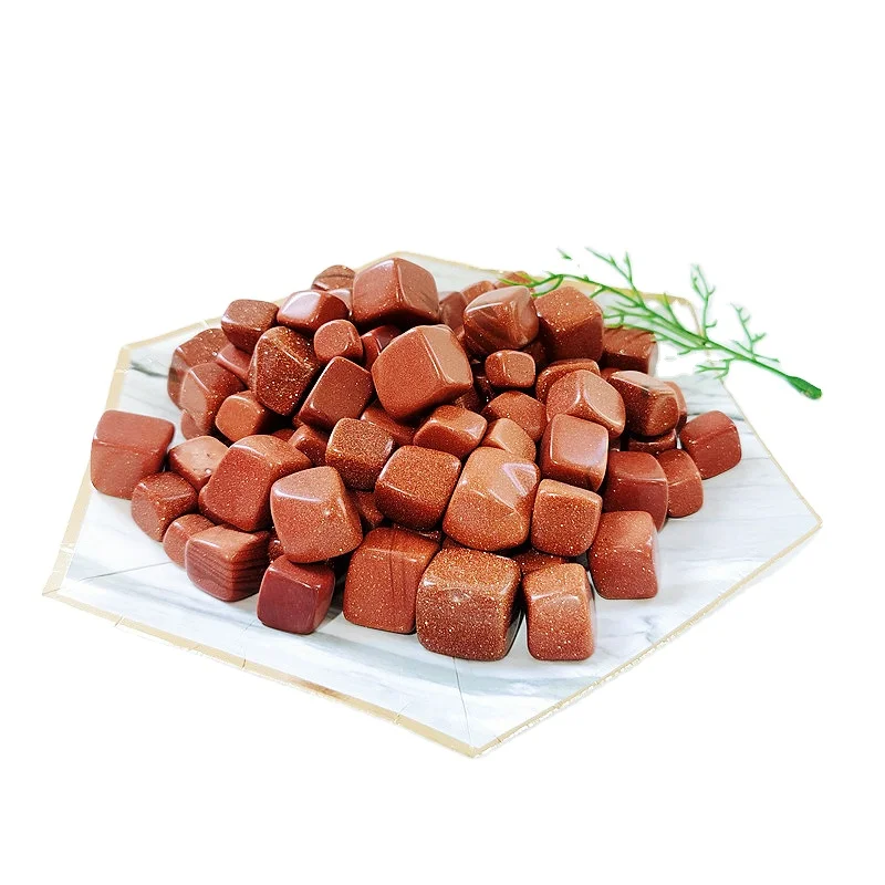 
Popular Wholesale Hot Sale Top Quality Irregular Gold Sandstone Square Ornaments For Gifts LSY 