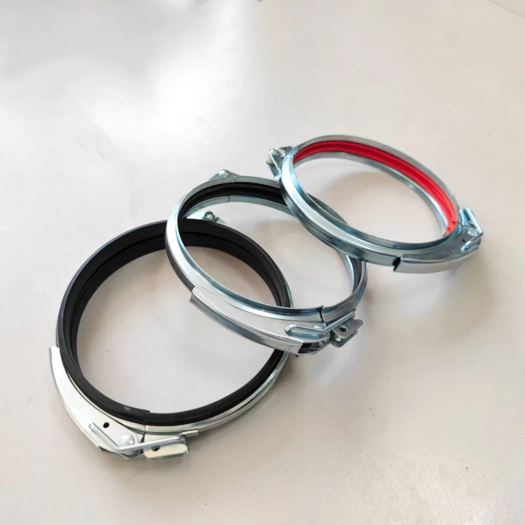 2022 Lever handle rapid lock clamp galvanized duct pull ring with TPE rubber gasket for dust collection