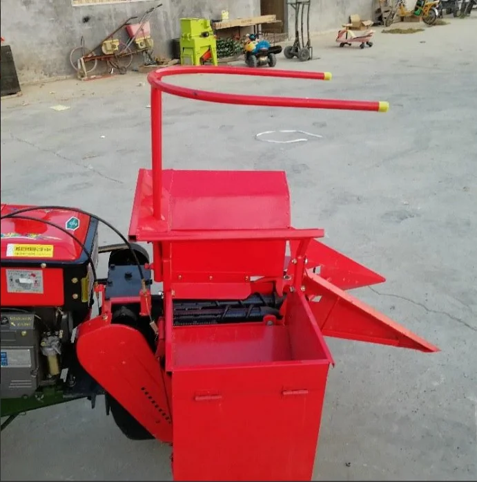 Self-propelled diesel corn thresher and husker - Self-propelled walking corn harvester machine
