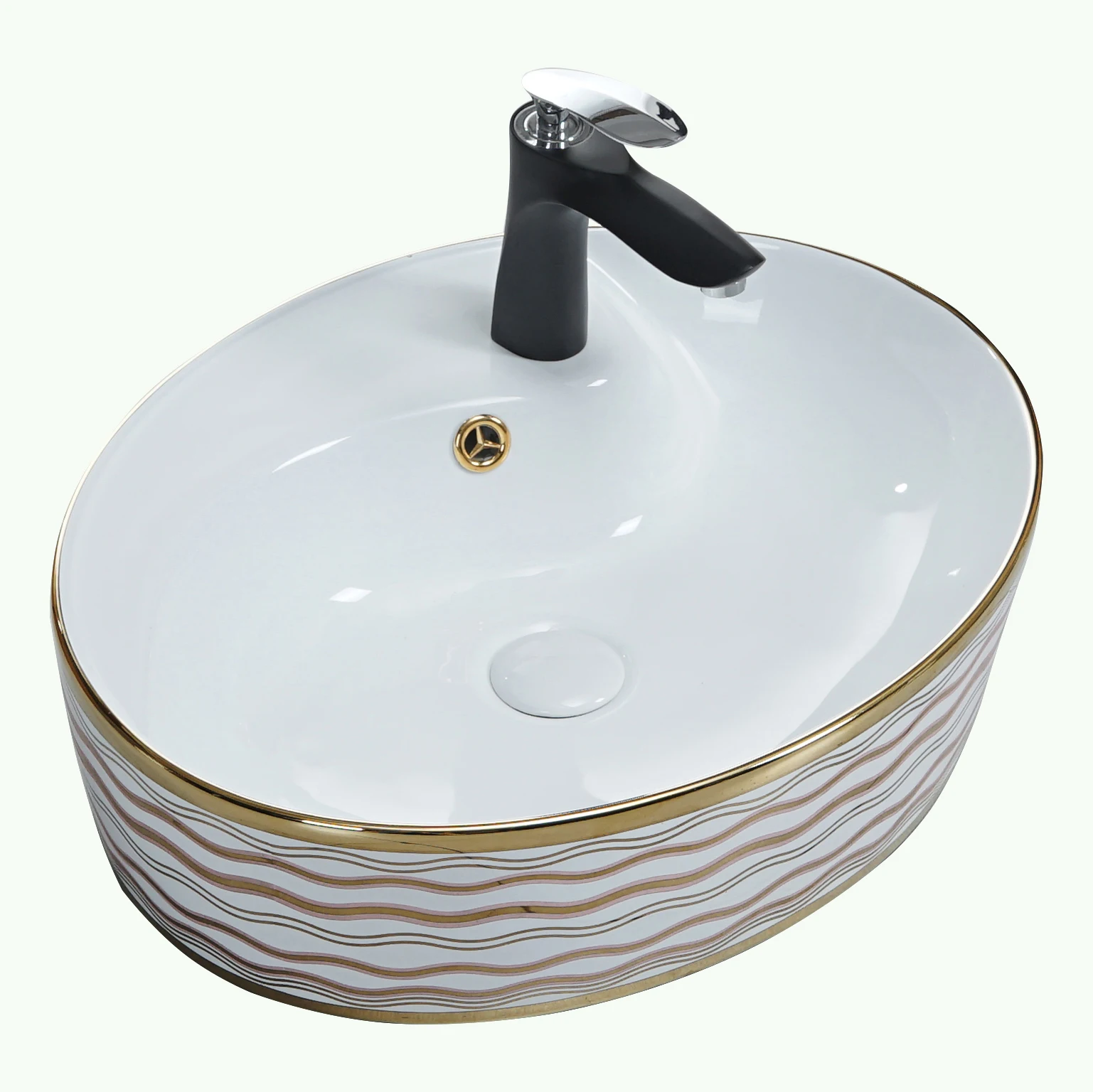 Sanitary ware garden sink countertop hand wash basin designs gold ceramic bathroom sinks round lavatory sink wash basin