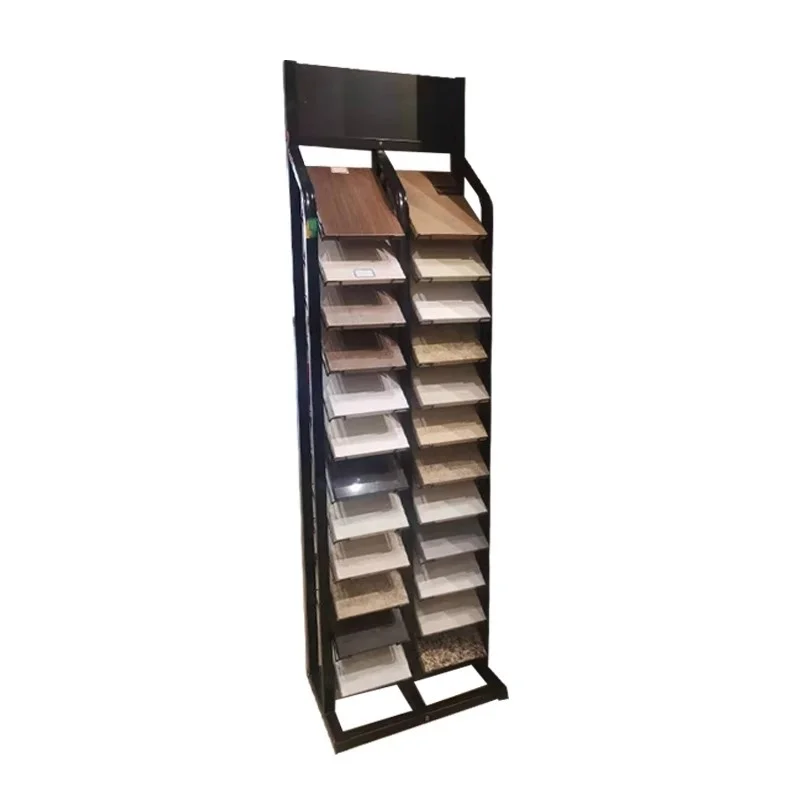high quality wood ceramics tiles display stand customize granite and marble tile display stand