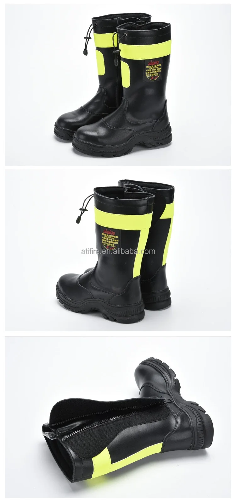 Кожаные ботинки для пожаротушения со стальным носком огнестойкие устойчивые к проколам пожарная обувь EN 15090 OEM