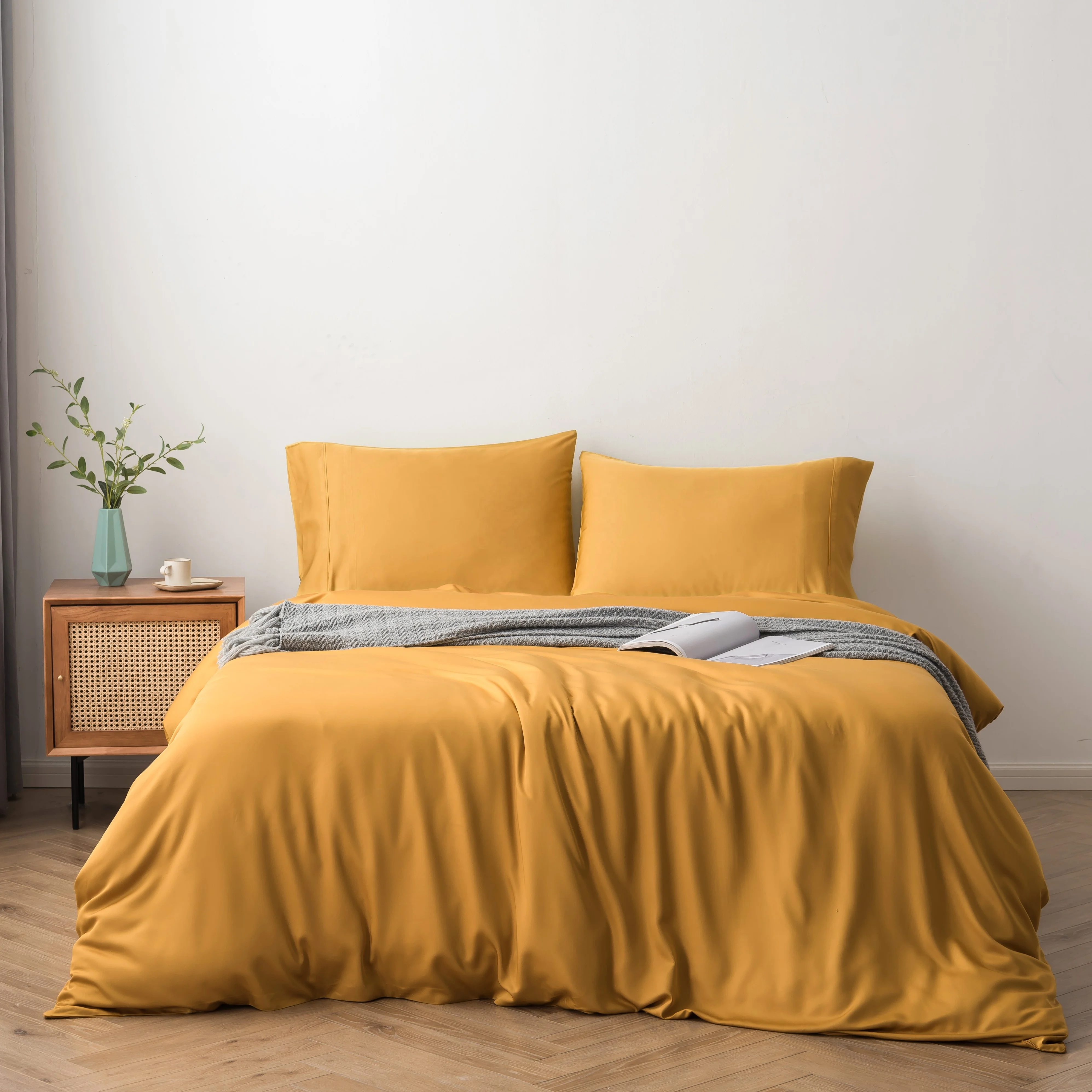 2024 luxury bedding set stain bamboo sheet set fitted sheet duvet cover set home textile