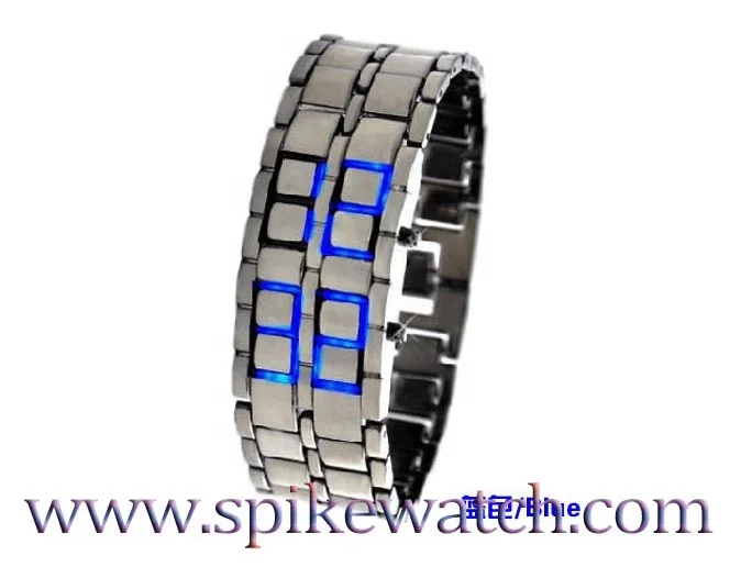 Lava Style All Metal Japanese Iron Samurai Led Watch