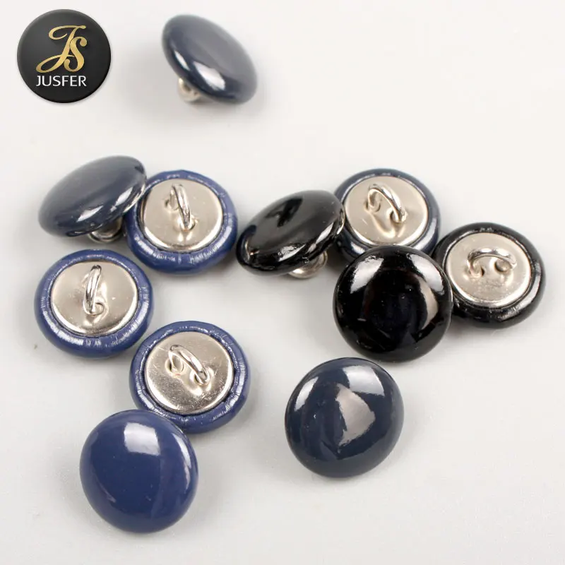 Self covered aluminium shank button blank iron wire back combined Button