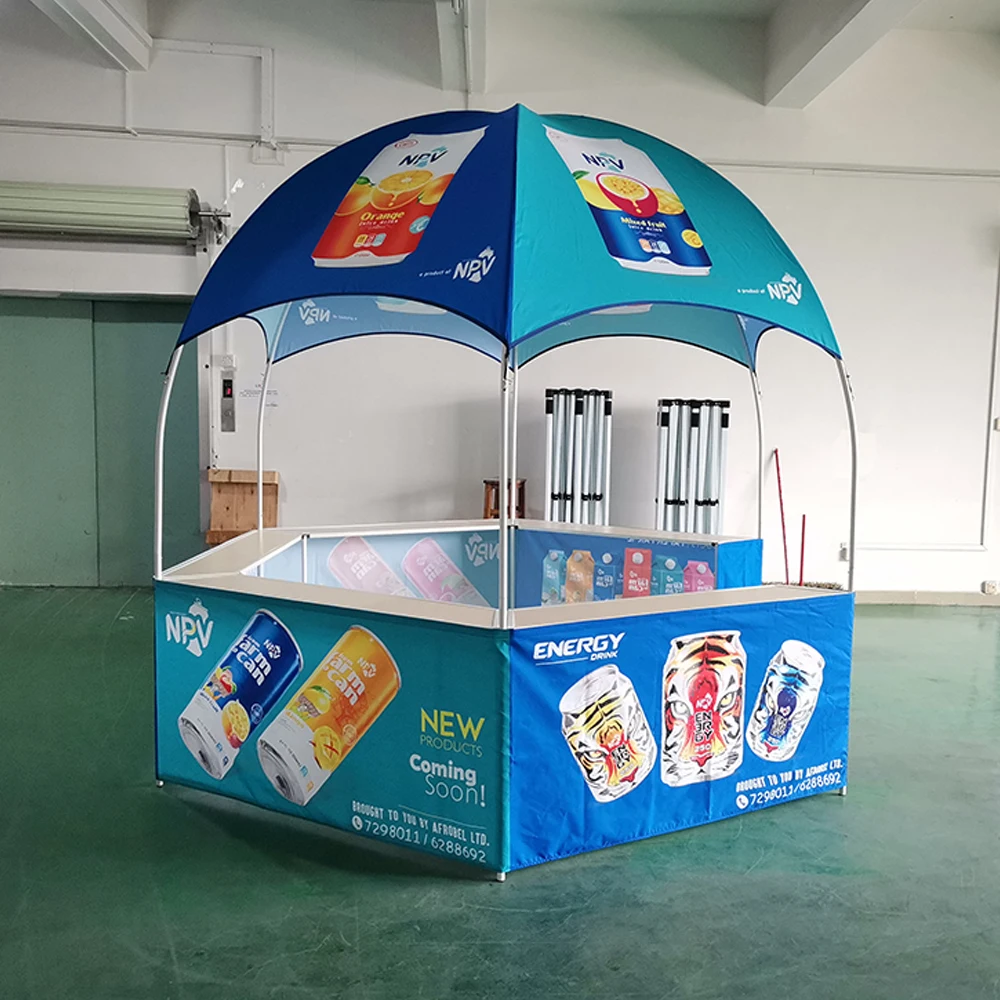 FEAMONT портативный 3x3 м шестиугольный купол палатка счетчик киоск для наружного продвижения и рекламных мероприятий