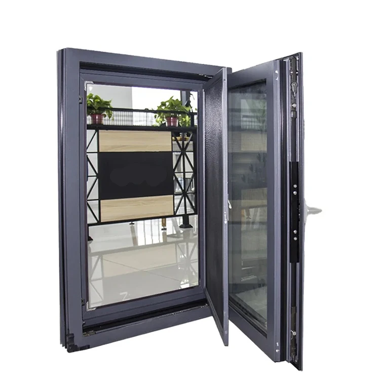 Superhouse prefabricated windows and doors customized aluminum casement window manufacturers supply double glazing swing window