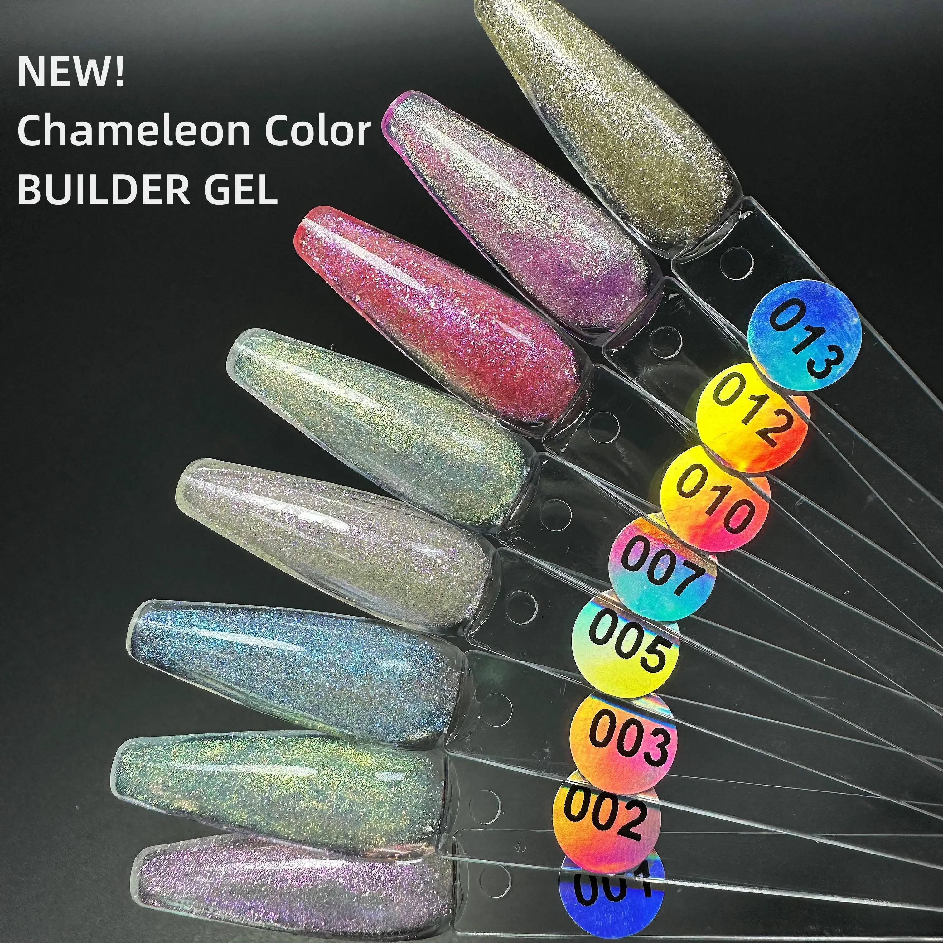 Private Label New Chameleon Glitter Colors Quick Sculpting Nail Extension Self-leveling No Hot UV/LED Extension Gel