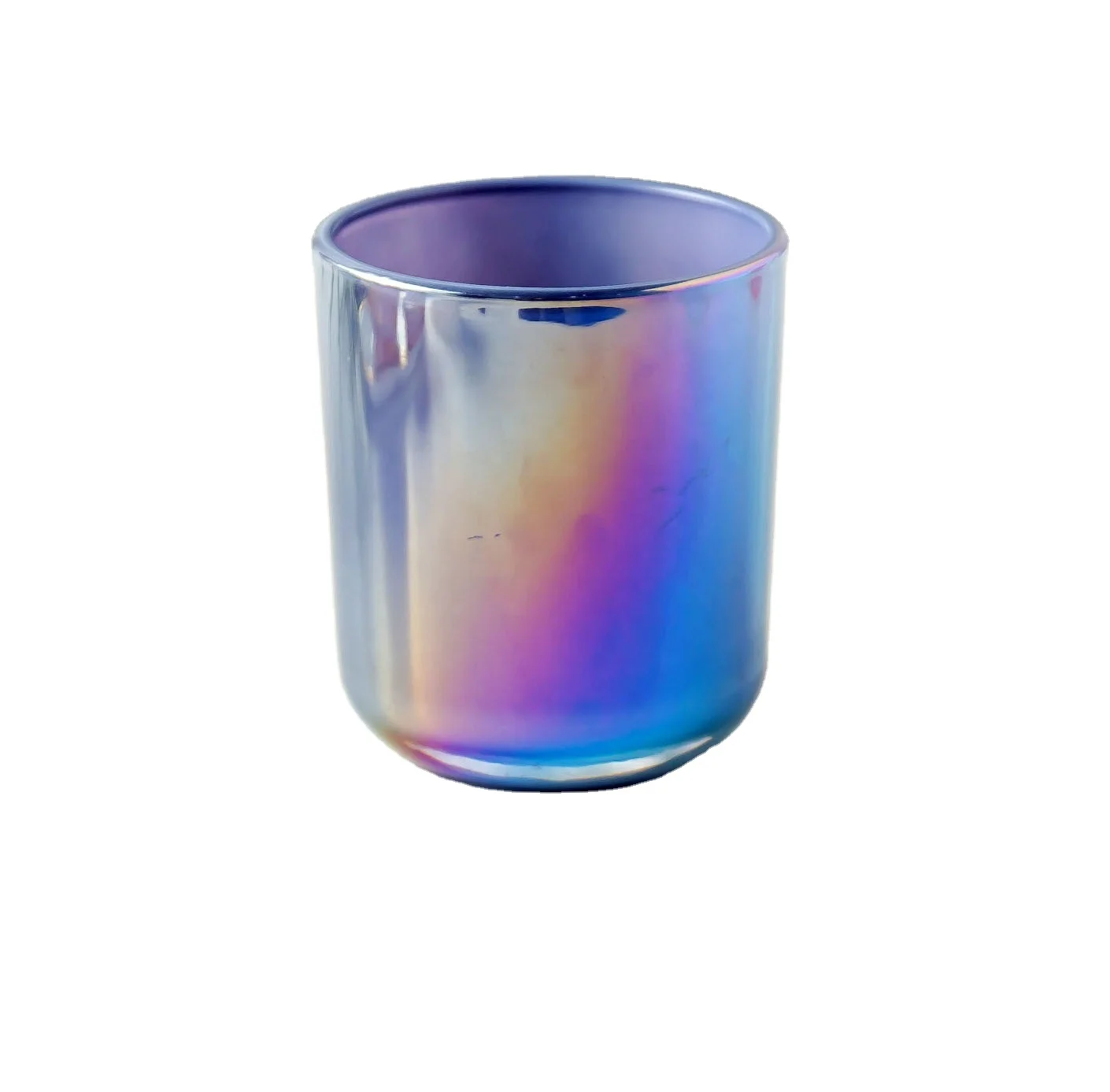 Deluxe rainbow soybean wax glass can aromatherapy candle can with lid packaging box