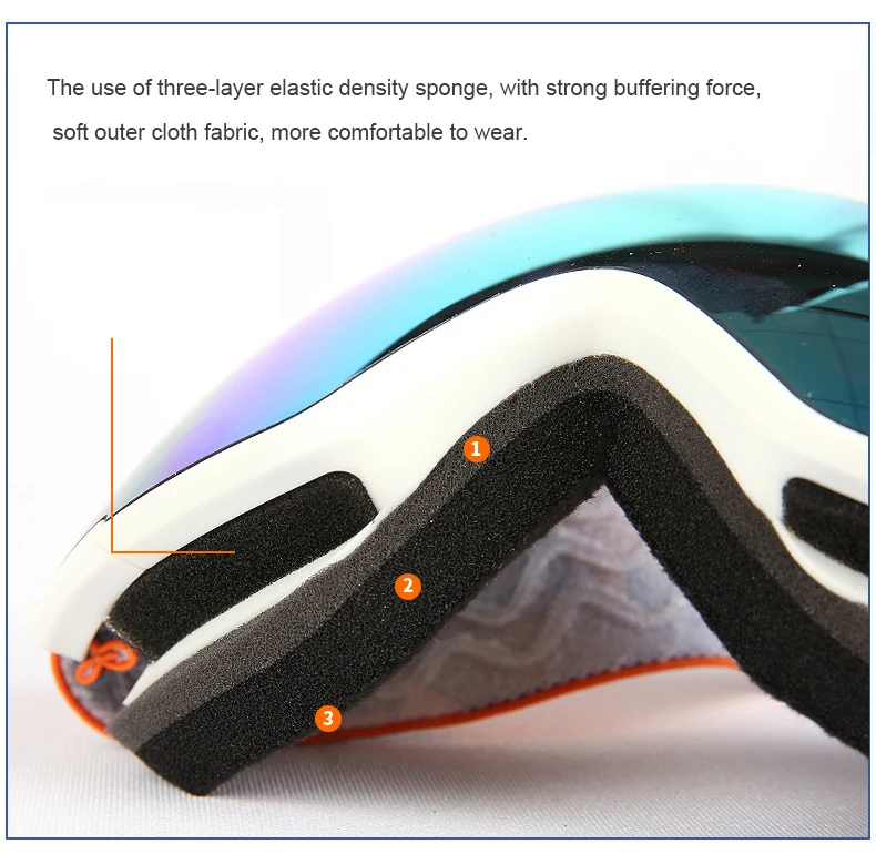 Wholesale Anti Fog snowboarding goggles Custom kids Ski Goggles children ski equipment