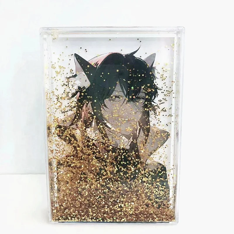 Custom Fashion 4x6 Clear Plastic Floating Sparkle Water Photo Frame Acrylic with Glitter Liquid for Gift Presentations