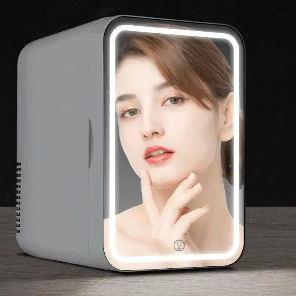 mini refrigerator 8L portable travelling compact refrigerators  car home compact refrigerators with LED cosmetic mirror