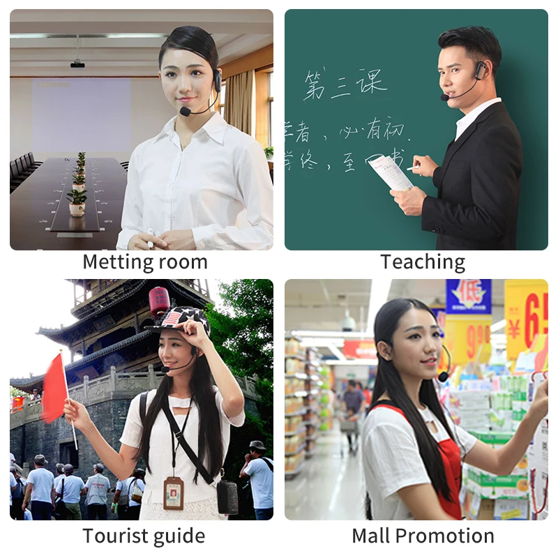 25W Portable Wireless Voice Amplifier for Teacher Speaker with Microphone Echo AUX TF USB Flash Recording