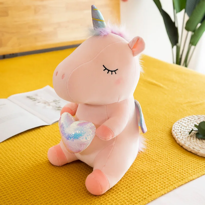 Customizable Color Pony Horse Design Stuff Light Up Stuffed Pink Soft Made Custom Free Sample Cute Unicorn Coin Bank Plush Toy
