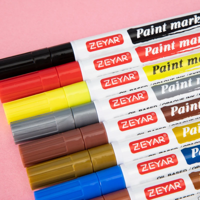 ZEYAR Paint Pens Extra fine Point Oil based Paint Marker for Rock Painting and DIY 18 Colors Aluminum Barrel