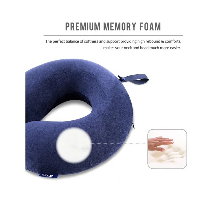 U-shaped Travel Pillow Memory Foam Head Neck Airplane Pillow for Men and Women
