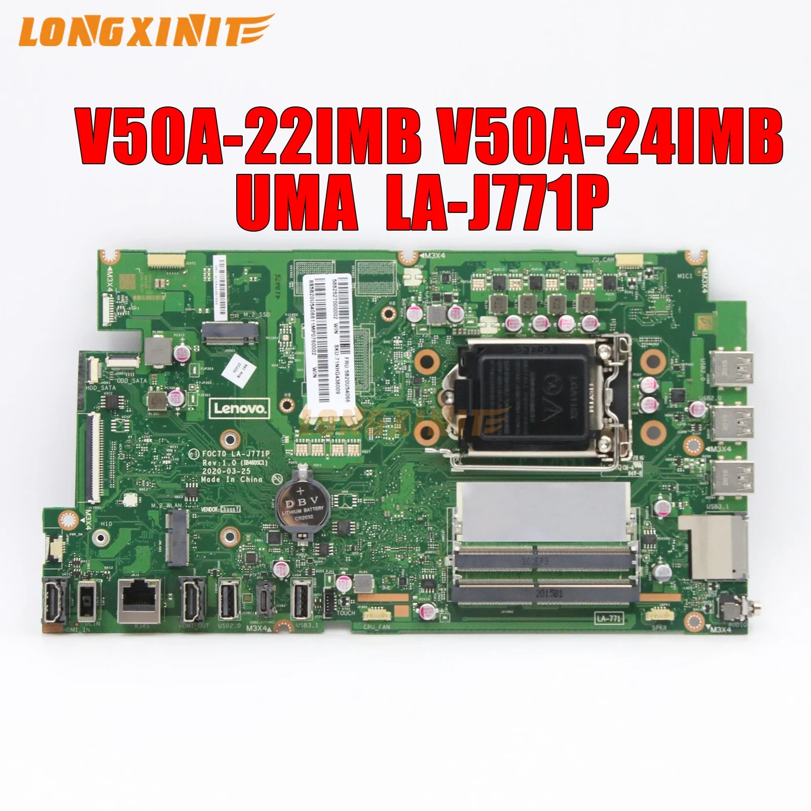 LA-J771P для Lenovo V50a-22IMB V50a-24IMB Motherboard.5B20U54067 5B20U54068.