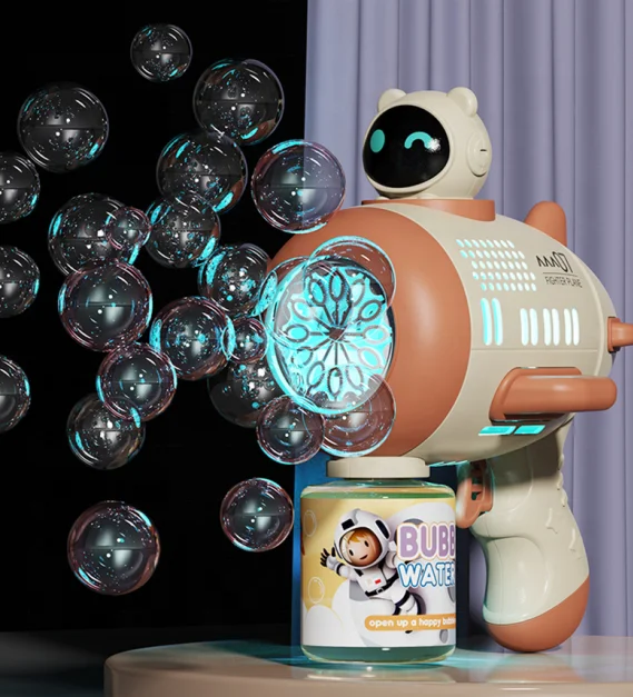 Hot selling factory bubble toys LED light up blower blaster summer bubble gun for kids