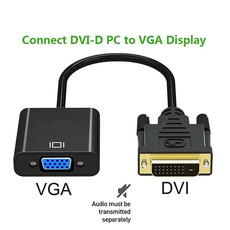 DVI-D DVI D to VGA Cable Adapter 24 1 25Pin Video Converter HD 1080P