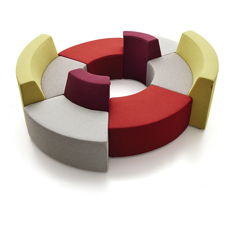 Public Open Area Modern Design Reception Modular Waiting Room Seating Set Office Fabric Sofa
