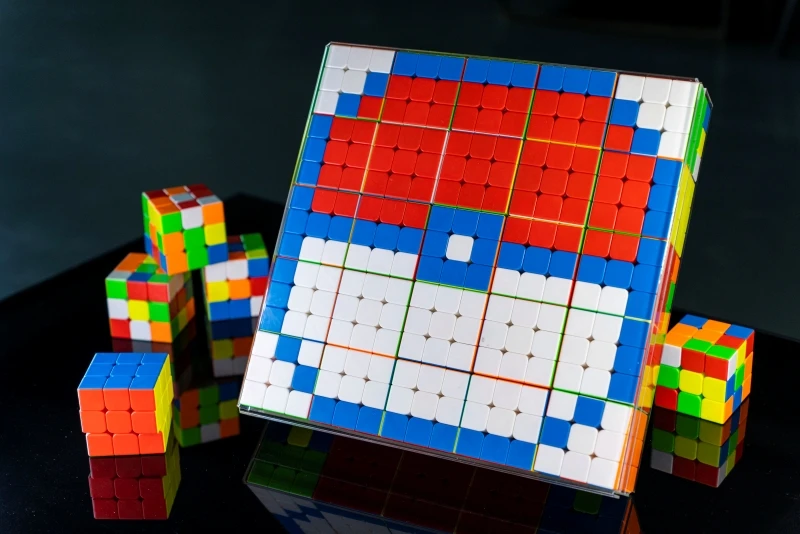 Yongjun DIY Use Multiple Cubes To Piece Together The Desired Pattern A New Way To Play The Magic Cube Wall Decorations