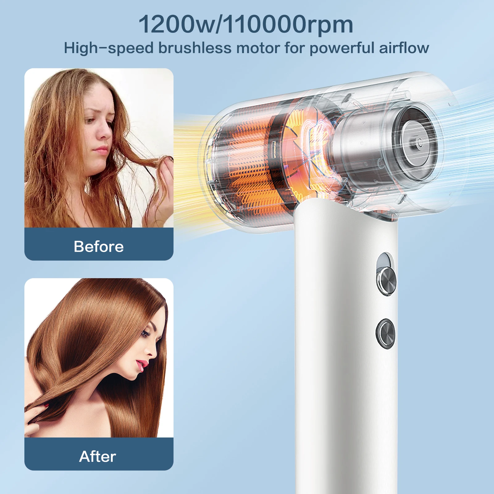 100000 Rpm Mini Ionic Electric Hair Dryer Portable Super Hand Dryer For Hair Set