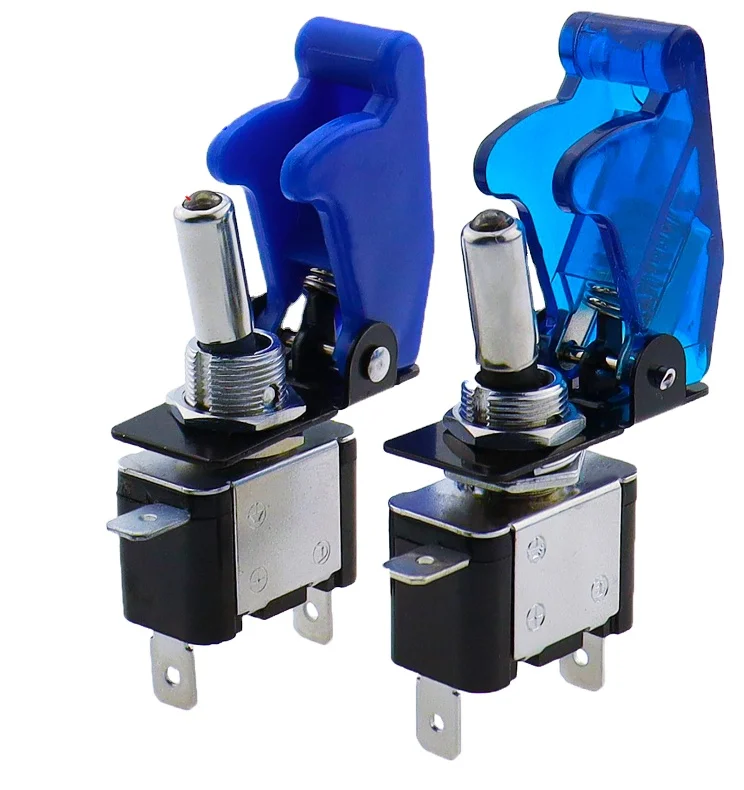 ASW-07D 12V Red Illuminated LED Toggle Switch With Cover