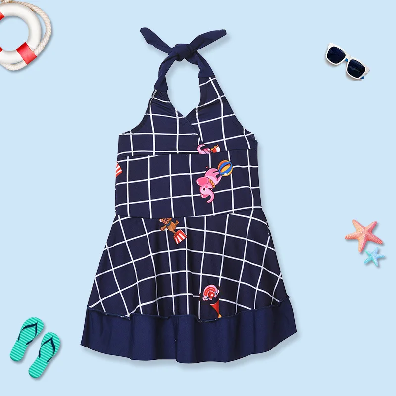 Wholesale Polyester Printed Princess Sleeveless Cute Swimsuit Kids Girls One Piece Swimwear