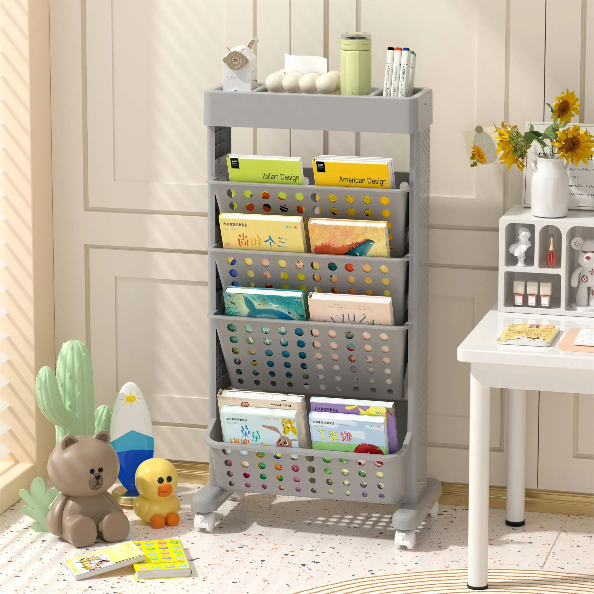 Sustainable Material Bookshelf For Kids School Office Detachable Bookcase Adult Removable Bookcase