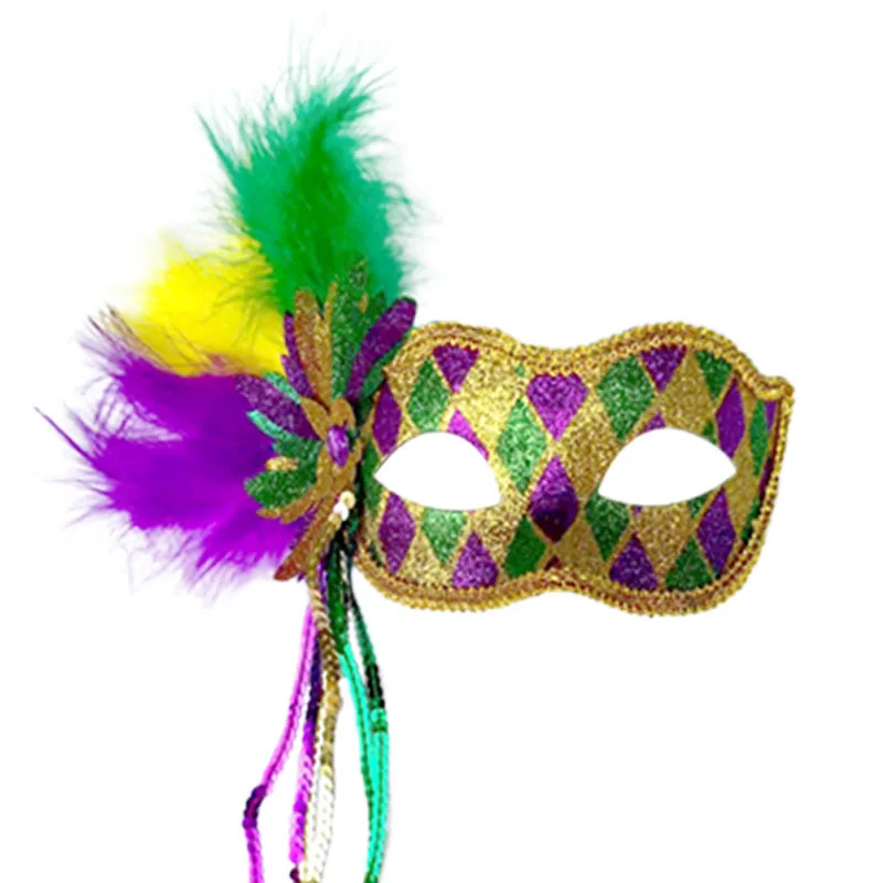 Luxury Masquerade Prom Mardi Gras Masks With Feather
