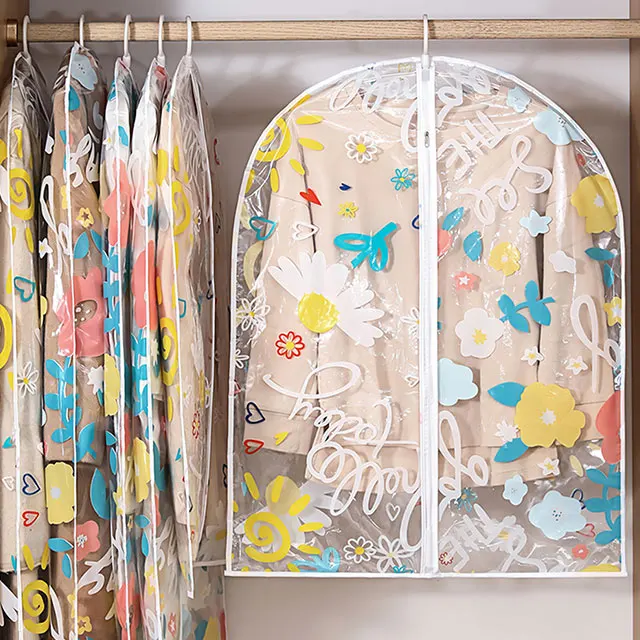 Clothing Dust Cover Printed Suit Bag Thickened Full Garment Bag Moisture-proof Washable Clothing Cover