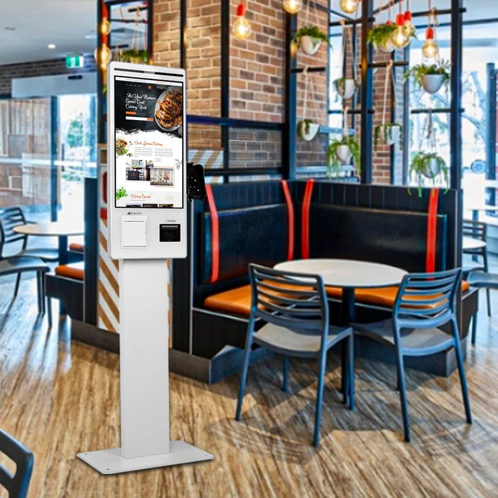 indoor payment terminal 21.5' oem customized floor standing touch screen kiosks with cash acceptor machine