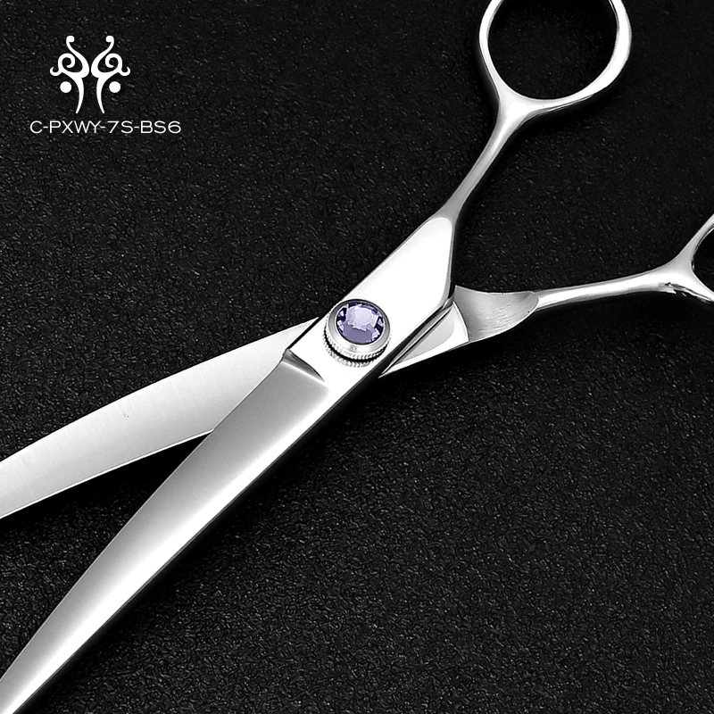 
Factory Supply Japanese Steel Professional 7.0 inches Asian style Dog Grooming Curved Scissors For cutting hair 
